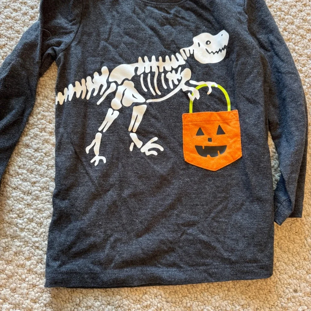 Kids Cat&Jack Dinosaur Skeleton Halloween Pajama Set Long Sleeve Pants‎ 4T